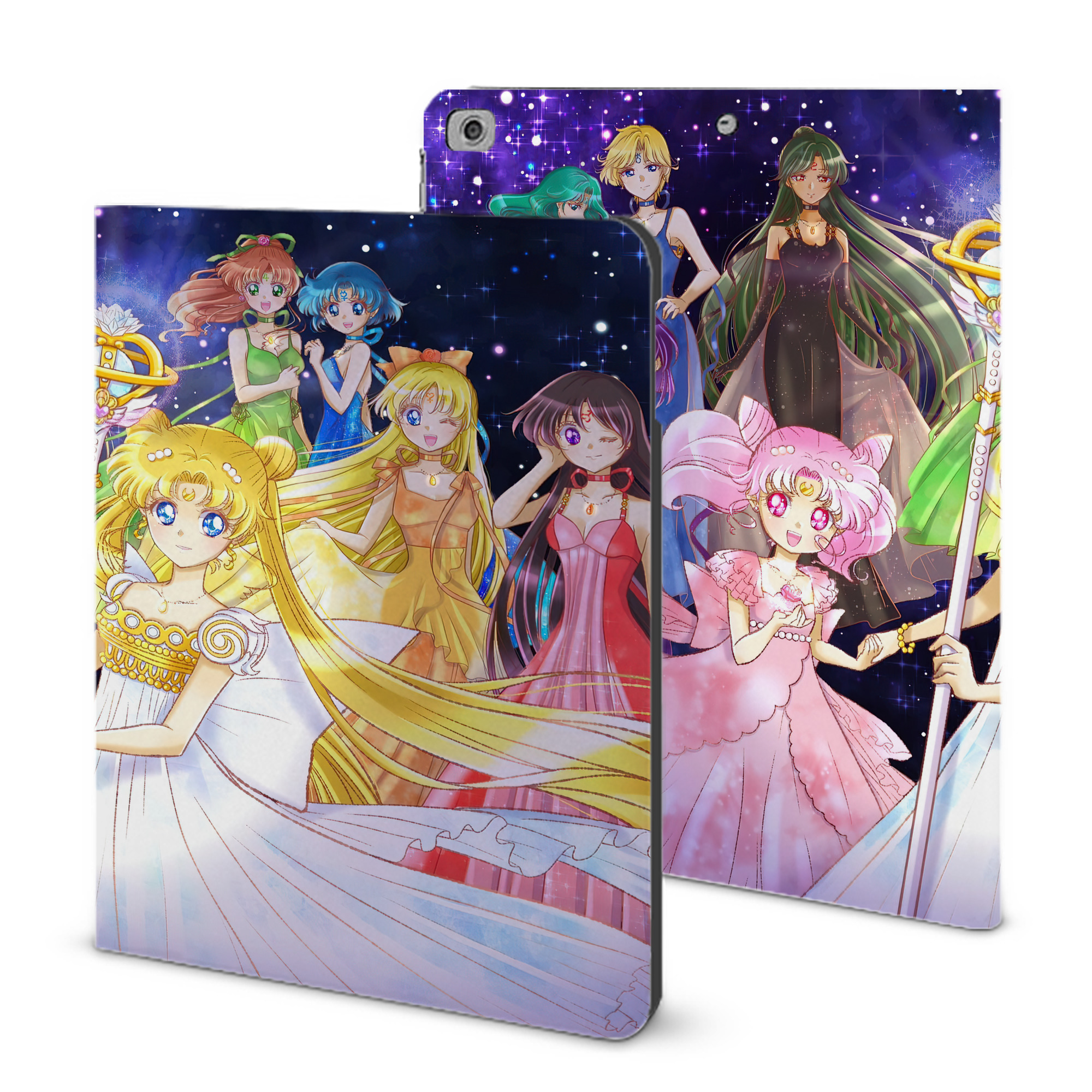 （画像用） 美少女戦士セーラームーン Sailor Moon IPad ケース ブック型 PUレザー TPU 耐衝撃 軽量 薄型 ペン収納なし 全面保護 IPad 各モデル対応